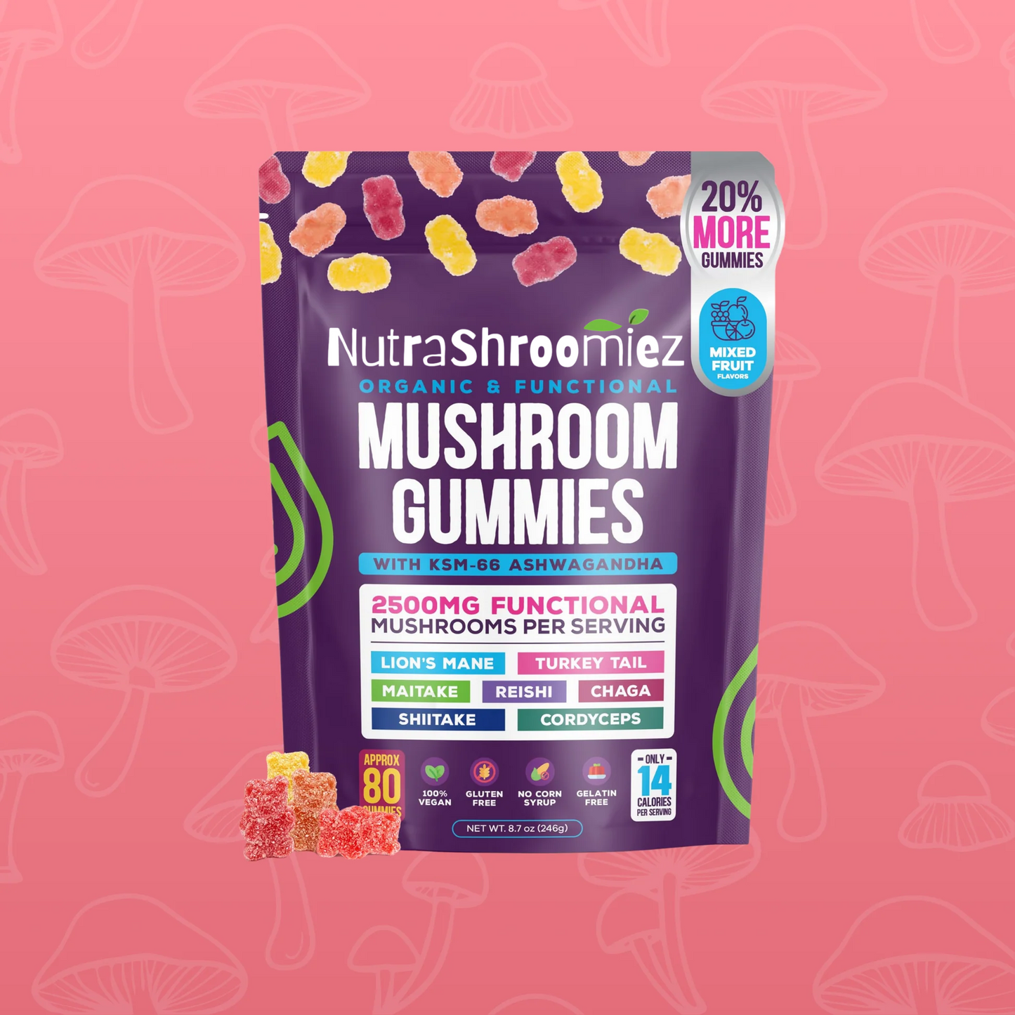 Nutrashroomiez: Mushroom Gummies with Ashwagandha
